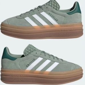 Adidas Gazelle Bold Sage Silver Green Gum Sole